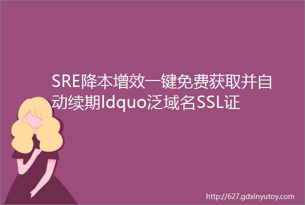 SRE降本增效一键免费获取并自动续期ldquo泛域名SSL证书rdquo站点安全无懈可击