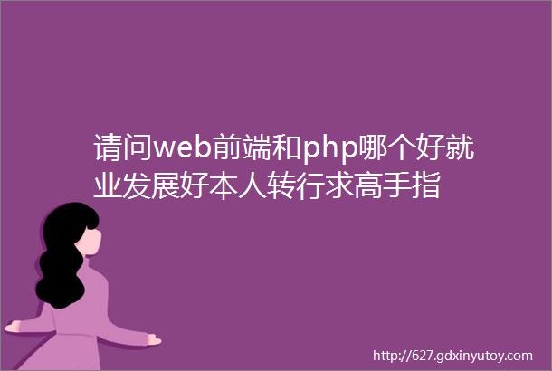 请问web前端和php哪个好就业发展好本人转行求高手指